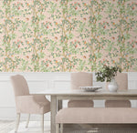 160022WR chinoiserie peel and stick wallpaper dining room from Surface Style