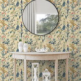 160142WR botanical peel and stick wallpaper entryway from Surface Style