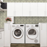 160171WR geometric peel and stick wallpaper laundry room from Surface Style