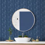 160230WR botanical peel and stick wallpaper bathroom from Surface Style