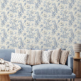 160361WR chinoiserie peel and stick wallpaper living room from Surface Style