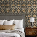 160401WR vintage floral peel and stick wallpaper bedroom from Surface Style
