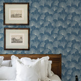 160460WR gingko leaf peel and stick wallpaper bedroom from Surface Style