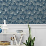 160460WR gingko leaf peel and stick wallpaper dining room from Surface Style