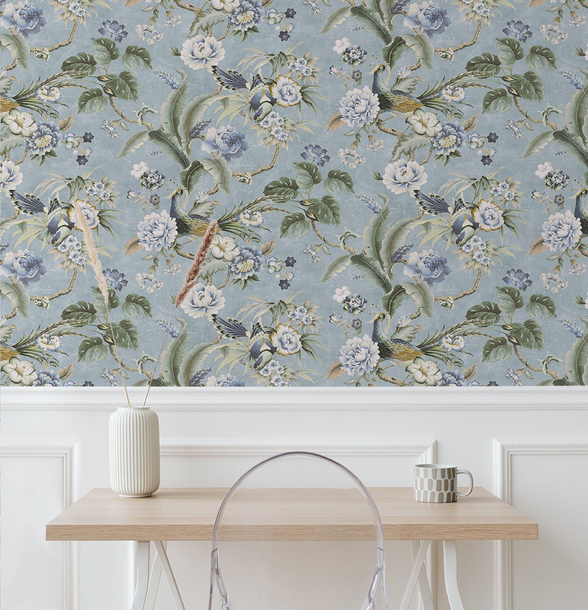 Tapisserie Murale Ivanovo "Sunday Walk" Bleue - 94x69 Cm / 37x27 In - Neuf