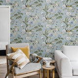 160500WR chinoiserie peel and stick wallpaper living room from Surface Style
