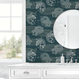 AF40604 koi fish wallpaper bathroom from Seabrook Designs