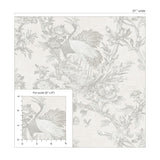 AF41300 crane toile unpasted wallpaper scale from Seabrook Designs