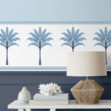 HG10802B palm leaf peel and stick wallpaper border decor from Harry & Grace
