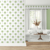 HG10804B palm leaf peel and stick wallpaper border entryway from Harry & Grace