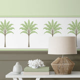 HG10804B palm leaf peel and stick wallpaper border decor from Harry & Grace