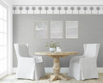 HG10808B palm leaf peel and stick wallpaper border dining room from Harry & Grace