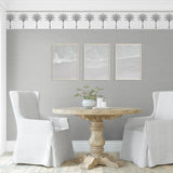 HG10808B palm leaf peel and stick wallpaper border dining room from Harry & Grace