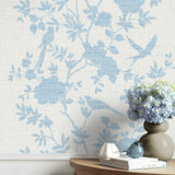 LN41012 chinoiserie bird vinyl wallpaper decor from the Coastal Haven collection by Lillian August