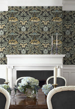 NW41510 vintage morris peel and stick wallpaper dining room from NextWall