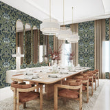 NW44412 vintage floral peel and stick wallpaper dining room from NextWall