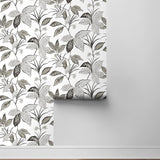 NW48300 boho leaf peel and stick wallpaper roll from NextWall