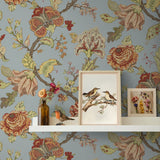 NW50202 Jacobean floral peel and stick wallpaper decor from NextWall