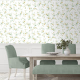NW50403 floral peel and stick wallpaper dining room from NextWall