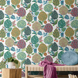 NW52701 floral peel and stick wallpaper entryway from NextWall