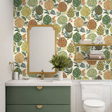 NW52706 floral peel and stick wallpaper bathroom from NextWall