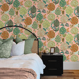 NW52721 floral peel and stick wallpaper bedroom from NextWall