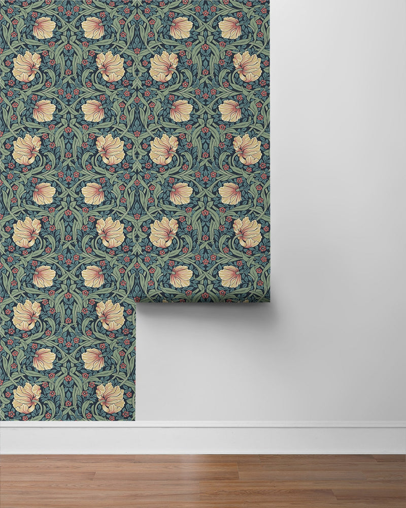 NW54202 floral Morris peel and stick wallpaper roll from NextWall
