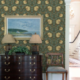 NW54204 floral Morris peel and stick wallpaper living room from NextWall