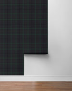 NW54302 plaid peel and stick wallpaper roll from NextWall