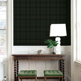 NW54304 plaid peel and stick wallpaper entryway from NextWall