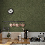 NW54404 vintage morris peel and stick wallpaper kitchen from NextWall