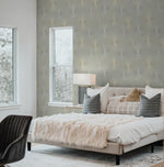 PR11005 starburst geometric mid century prepasted wallpaper bedroom from Seabrook Designs