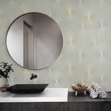 PR11005 starburst geometric mid century prepasted wallpaper bathroom from Seabrook Designs