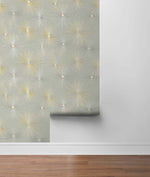 PR11005 starburst geometric mid century prepasted wallpaper roll from Seabrook Designs