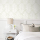 PR11405 palm leaf prepasted wallpaper bedroom from Seabrook Designs