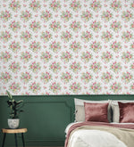 PR12601 floral prepasted wallpaper bedroom from Seabrook Designs