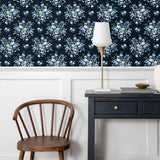 PR12602 floral prepasted wallpaper entryway from Seabrook Designs