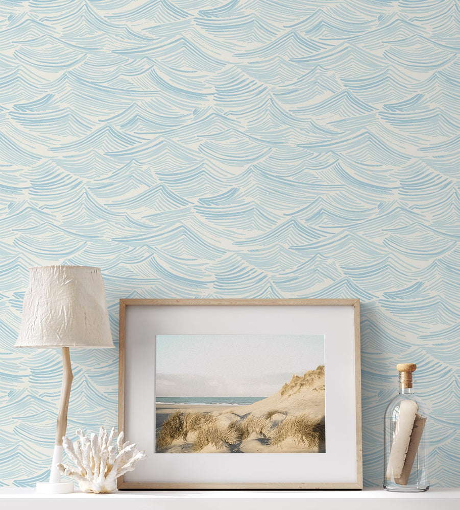 PR12802 blue coastal prepasted wallpaper decor from Seabrook Designs