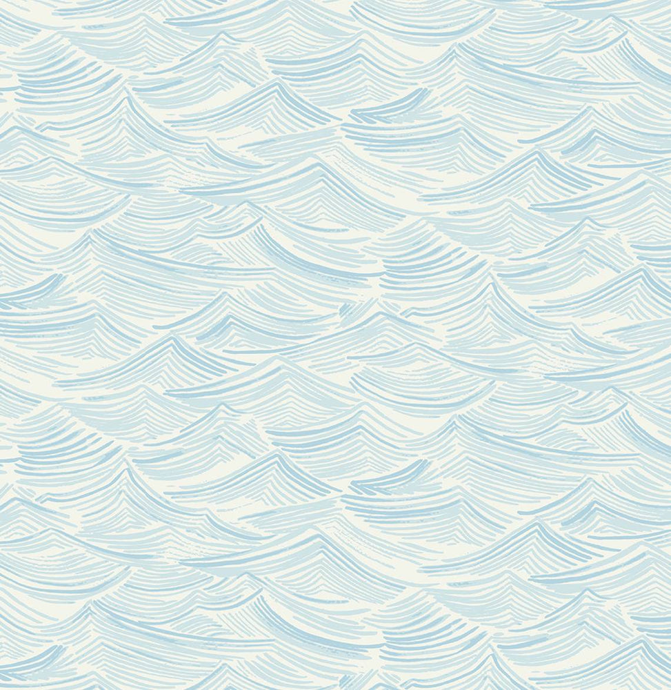 Seaside Waves Coastal Prepasted Wallpaper