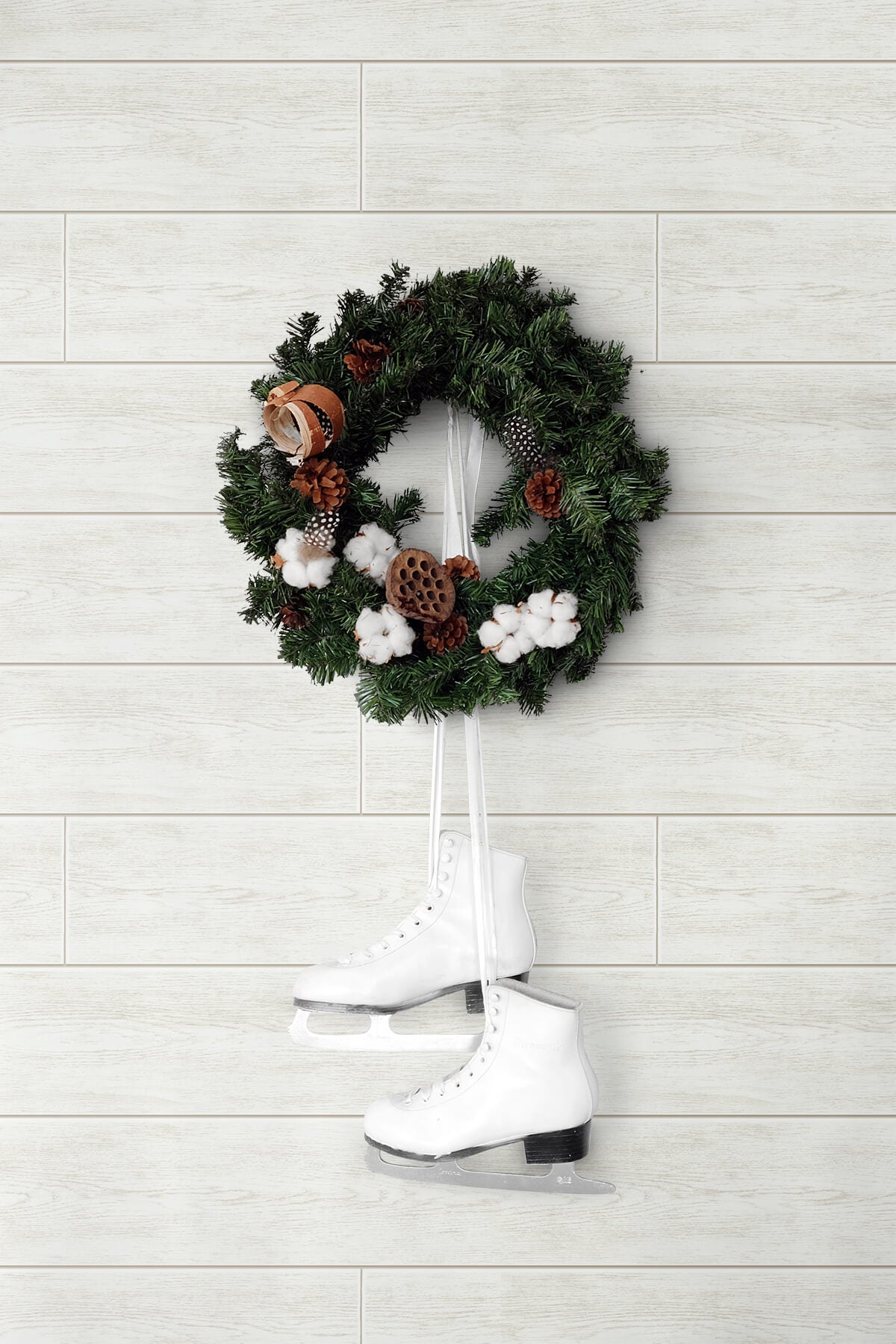 Farmhouse Shiplap Christmas Peel and Stick Removable Wallpaper