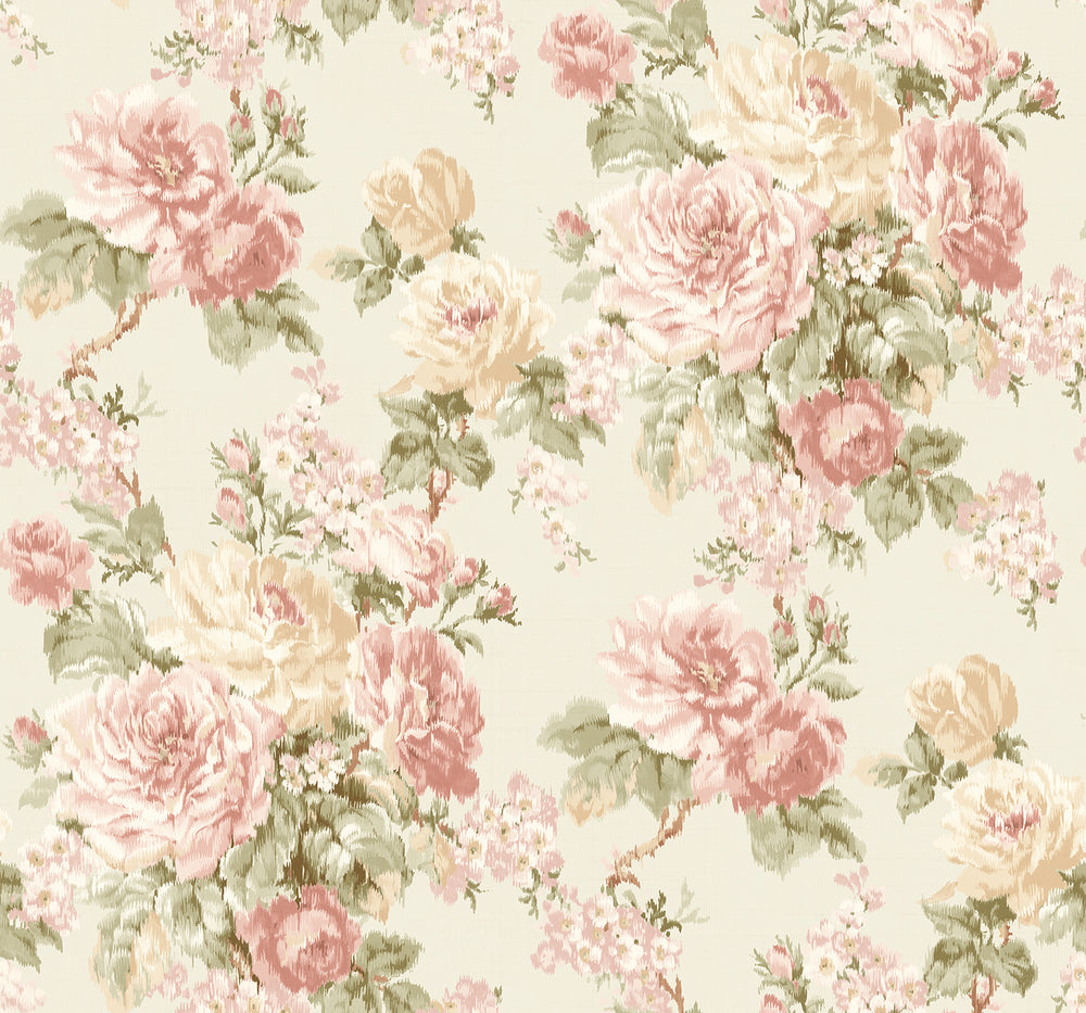 SD10102WC ikat floral metallic wallpaper from Say Decor