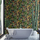 Jungle peel and stick wallpaper DB20100 bathroom from Daisy Bennett Designs