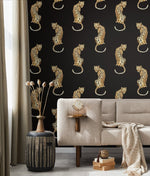 Leopard peel and stick wallpaper DB20200 living room from Daisy Bennett Designs