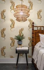 Leopard peel and stick wallpaper DB20205 bedroom from Daisy Bennett Designs