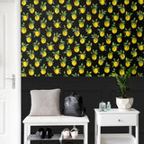 Lemon peel and stick wallpaper entryway DB20400 from Daisy Bennett Designs