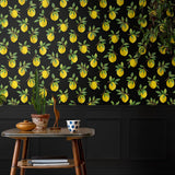 Lemon peel and stick wallpaper dining room DB20400 from Daisy Bennett Designs