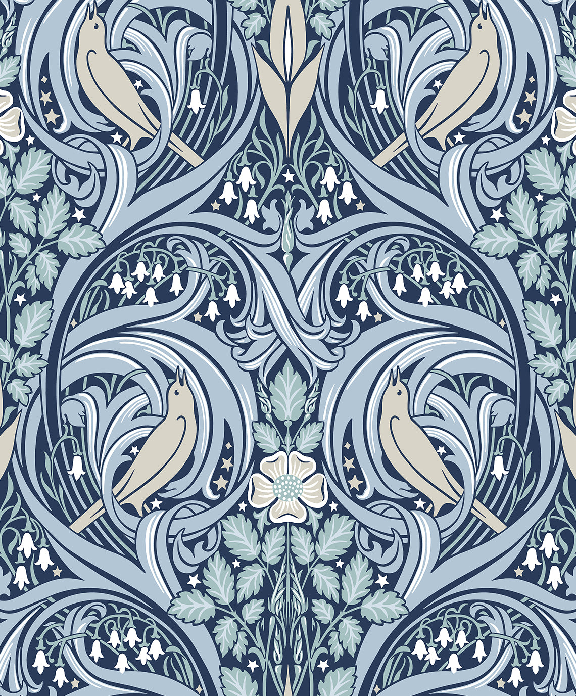 Bird Scroll Vintage Unpasted Wallpaper – Say Decor LLC