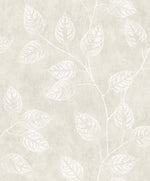 White Heron Branch Trail Silhouette Botanical Unpasted Wallpaper