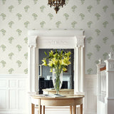 FC60804 lotus floral wallpaper entryway from the French Country collection by Seabrook Designs