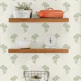 FC60804 lotus floral wallpaper decor from the French Country collection by Seabrook Designs